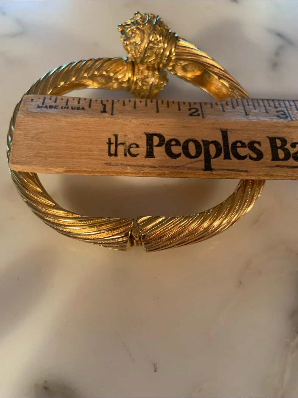 Joan Rivers Gold-Tone Rope Twist 3 D Decorative End Caps Hinged Bracelet